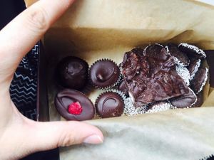 Different yummy chocolates!!! at Harbor Candy Shop in Ogunquit