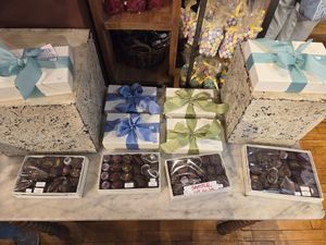 Vegan sampler boxes! at Harbor Candy Shop in Ogunquit
