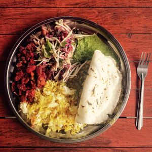 buffet plate at Dosha in Koh Phangan