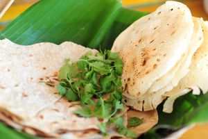 Tasty healthy chappatis made from wheat/rice and added sweet potatoes!!! at Dosha in Koh Phangan