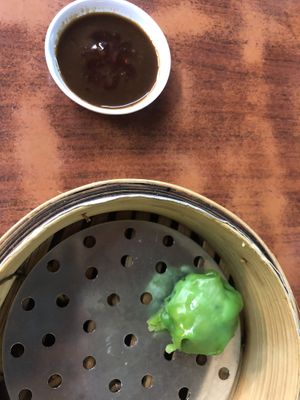 One out of three dumplings  at Giant Bowl Vegetarian Restaurant in Kuala Lumpur