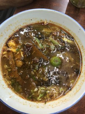 Laksa (spicy!) at Giant Bowl Vegetarian Restaurant in Kuala Lumpur