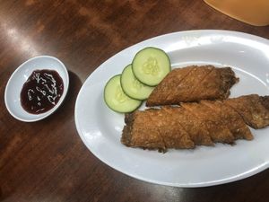 Fried spring roll  at Giant Bowl Vegetarian Restaurant in Kuala Lumpur