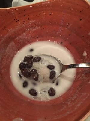 Tastes like cake dessert: black beans, sticky rice, and coconut broth! at Niagara's Finest Thai in Niagara-on-the-lake