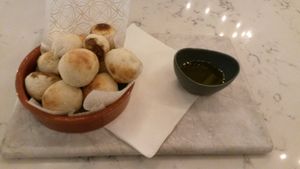 Vegan baked dough balls with balsamic and olive oil dip at ASK Italian in Newcastle Upon Tyne