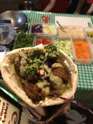 80 baht vegan falafel  at Queen Falafel in Pai