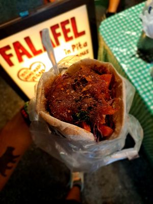 I added toppings at Queen Falafel in Pai