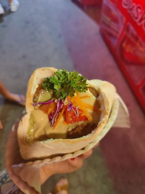 Falafel wrap at Queen Falafel in Pai