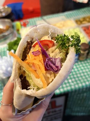 Falafel in pita (120 THB)  at Queen Falafel in Pai