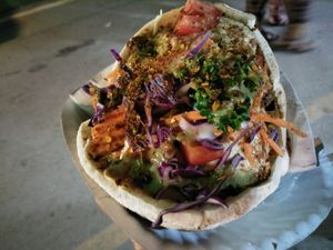 falafel pita  at Queen Falafel in Pai