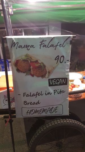 The other sign at Queen Falafel in Pai