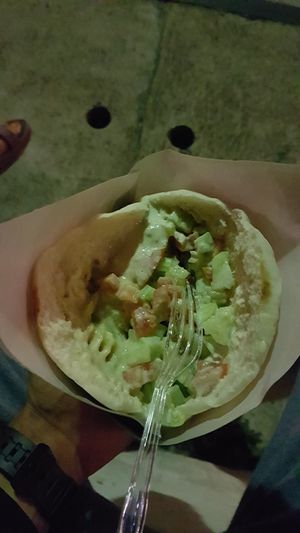 The pitta without flash, neither pitta photos do it justice! And I ate some already oops at Queen Falafel in Pai