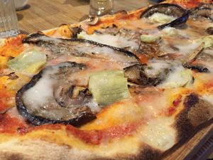 Pizza with aubergines at ASK Italian in Durham