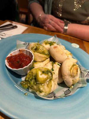 Vegan Pesto and Cheese Dough Bites, with Spicy Tomato Dip

 at ASK Italian in Durham