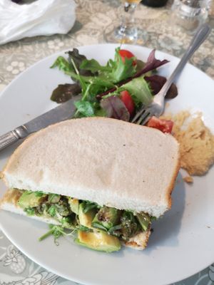 Falafel and Hummus sandwich at The Fuchsia Caffe in Tenby