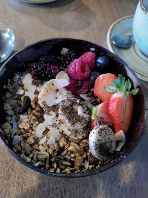 Açaí breakfast bowl at The Fuchsia Caffe in Tenby