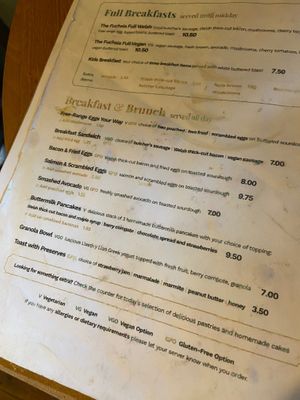 All day breakfast options at The Fuchsia Caffe in Tenby