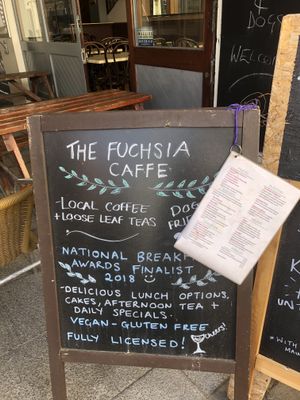 Easel outside at The Fuchsia Caffe in Tenby