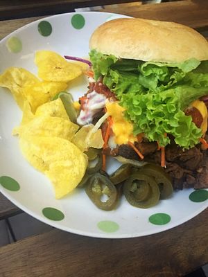 mushroom asada bagel burger at Sala - Hartamas in Kuala Lumpur