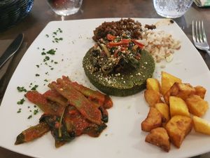 Brocoli burger at Madre Terra in Rome