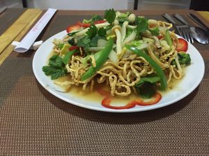 Crunchy stir- fried noodle at Spring Lotus - Duong Sinh Chay in Hanoi