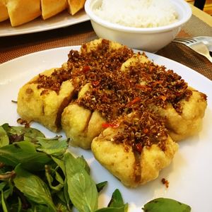 Fried lemongrass chili tofu  at Spring Lotus - Duong Sinh Chay in Hanoi