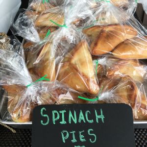 spinach pies  at Aziz Fruitstand  in Leamington