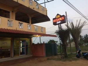 outside at Sri Kishna Cafe  in Batticaloa