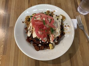 Brisket Hash! So yummy!  at Off The Griddle - Southeast in Portland