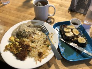 So good! Started eating before I remembered to take a pic. 😅  at Off The Griddle - Southeast in Portland