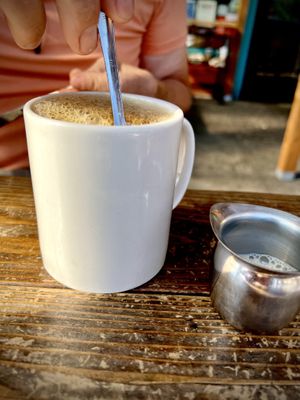 Coffee w/Pat milk  at Off The Griddle - Southeast in Portland