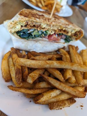 Brunch Wrap w/fries at Off The Griddle - Southeast in Portland
