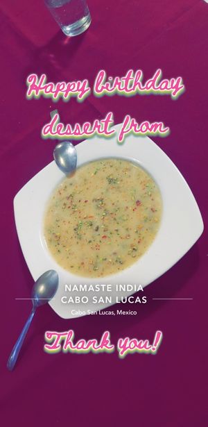 Vegan Rice Pudding 😋 at Namaste India in Cabo San Lucas