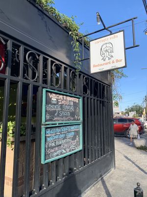 Signs at Namaste India in Cabo San Lucas