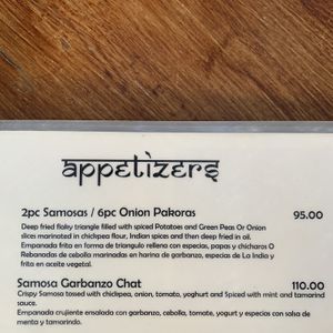 Apps that can be vegan at Namaste India in Cabo San Lucas