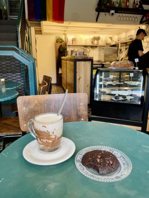 Vegan milk chocolate used for hot chocolate and cookies   at Cafe Bastet in Jerusalem