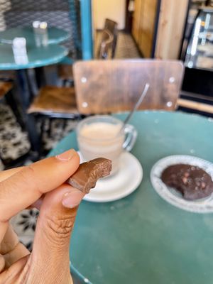 Vegan milk chocolate   at Cafe Bastet in Jerusalem