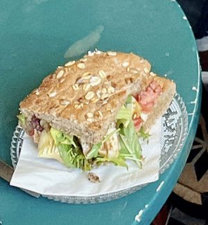 Artichoke sandwich   at Cafe Bastet in Jerusalem
