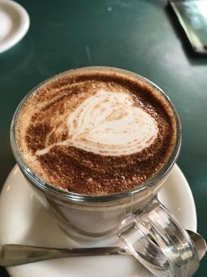 Hot chai with almond rice milk! Spicy and delicious! at Cafe Bastet in Jerusalem