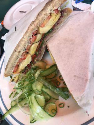 Artichoke sandwich at Cafe Bastet in Jerusalem