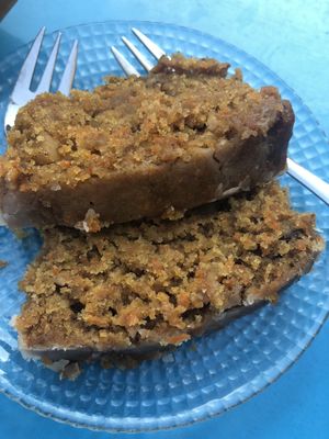 Amazing carrot cake from their specials menu - I loved this and could eat the whole loaf at Cafe Bastet in Jerusalem