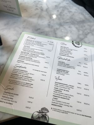 menu #Veganuary at The Green in Nuremberg