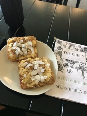 Tasty banana toast  at The Green in Nuremberg