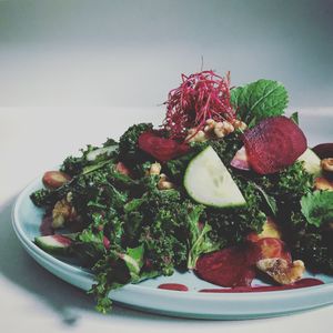 Kale Salad. Beet Root. Blueberry-Dressing. Walnut. Carrot. Cucumber. Sprout. at The Green in Nuremberg