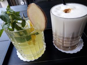 Iced soy latte &
Gingernade at The Green in Nuremberg