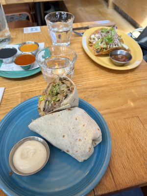 Burrito and tacos   at Jajaja Mexicana - Lower East Side in New York City