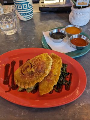 Beet and pumpkin empanadas at Jajaja Mexicana - Lower East Side in New York City