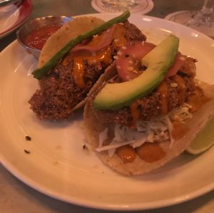 chayote squash ";fish"; tacos at Jajaja Mexicana - Lower East Side in New York City