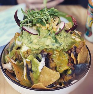 Nachos... super tasty at Jajaja Mexicana - Lower East Side in New York City