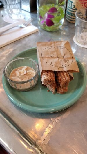 Churros with Dulce De Leche dipping sauce at Jajaja Mexicana - Lower East Side in New York City